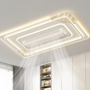 新款客厅主灯带风扇客厅灯长方形吸顶大灯全光谱中山灯具套餐组合