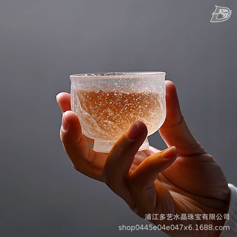 多艺 厂家直发古式琉璃冰冻烧主人杯复古风大气茶杯品茗杯冰絮