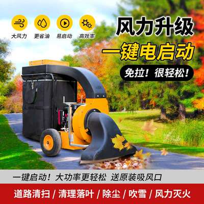 手推式吸叶机  树叶收集车  燃油式园林绿化街道吸树叶机