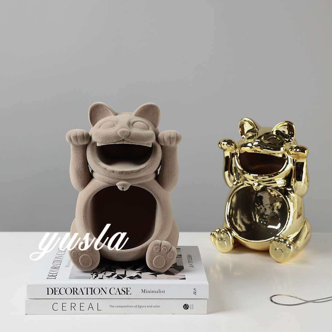 可爱招财猫入户进门玄关柜钥匙收纳客厅办公室前台柜软装饰品摆件,鲜花速递/花卉仿真/绿植园艺,割草机/草坪机,淘宝优惠券,粉丝福利购,淘宝优惠卷