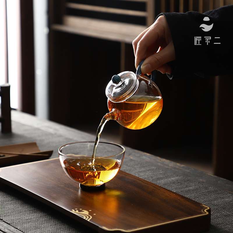 匠不二星空灵悦壶纯手工玻璃小茶壶家用高端带过滤耐高温泡茶壶