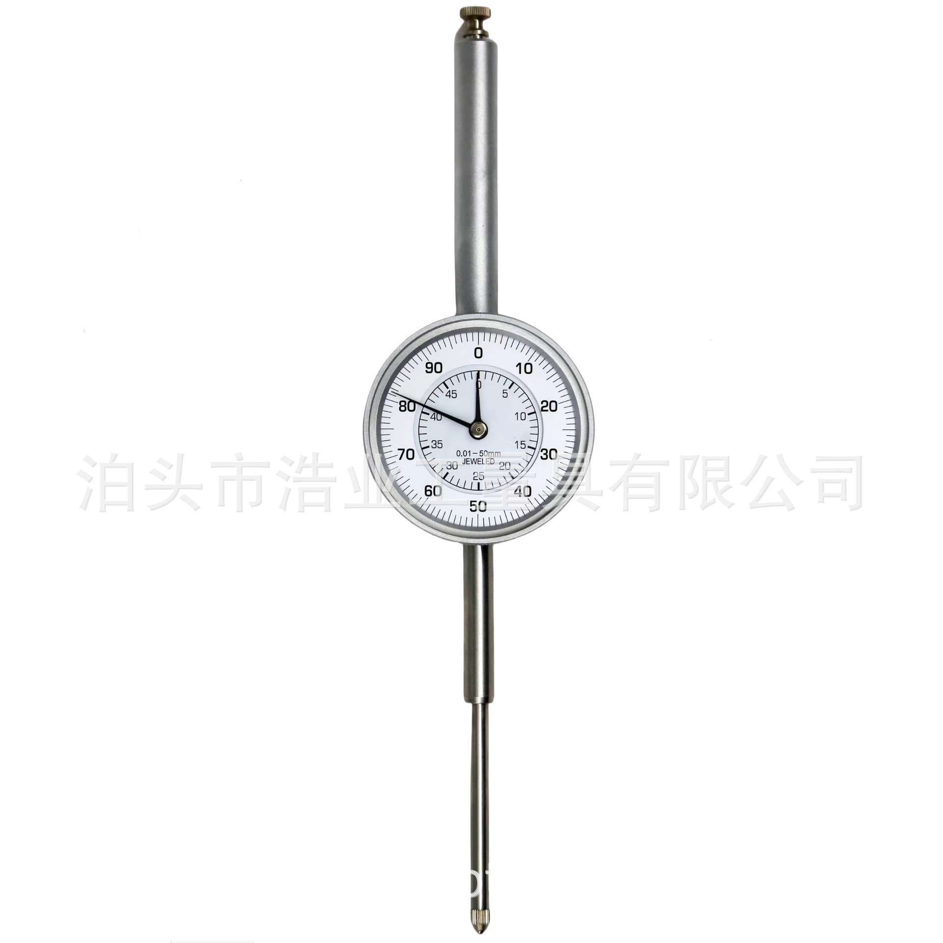 0-50mm指示表分度值0.01长针百分表加长杆大量程指针式百分表