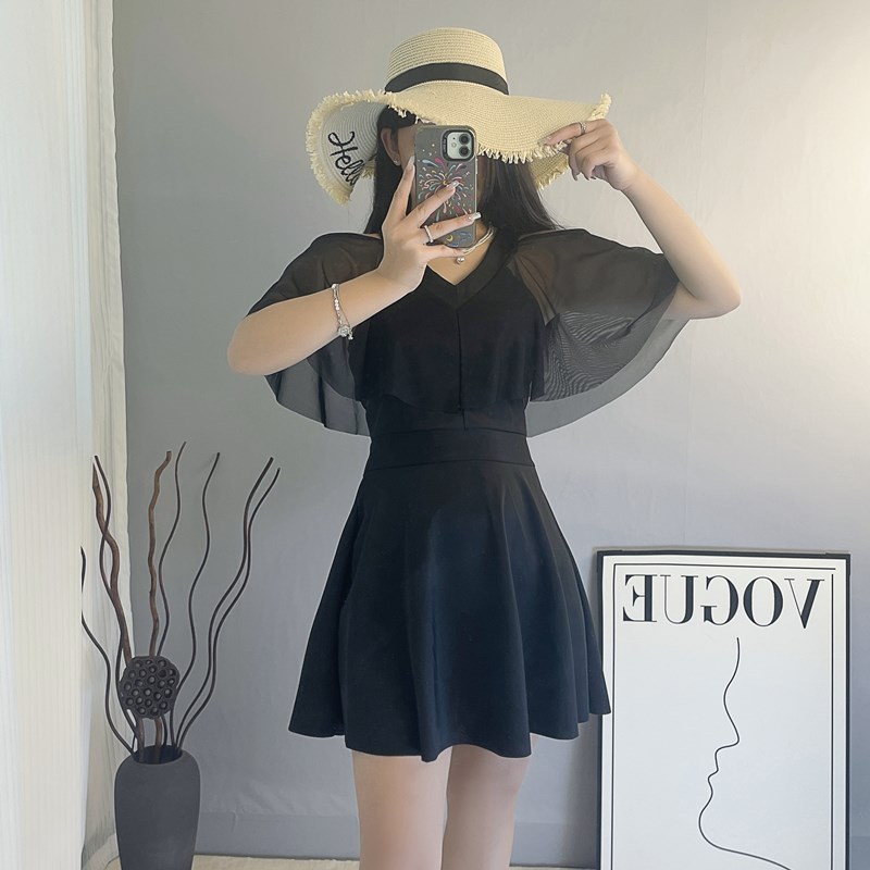 泳衣女裙式分体保守大码胖MM遮肉显瘦韩版ins超仙辣妹温泉高级感