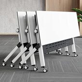 折叠会议桌拼接简易可移动折叠多功能轮培训长条桌带办公桌椅组合