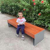 坐座凳公园椅长凳长椅定制菠萝格不锈钢户外凳木排椅竹广场公园椅