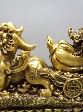 铜大号35制送cm全铜财黄铜百财白菜客厅貔貅高招财摆件神兽纯铜拉