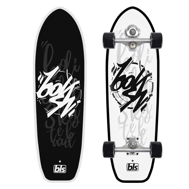 32寸陆地冲浪板S5弹簧桥免蹬滑雪训练路冲板板专业刷街代步滑板