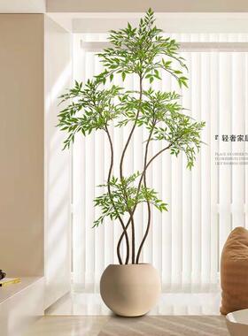 假绿植装饰仿真室内盆栽大型落地摆件客厅轻奢防真绿色植物南天竹