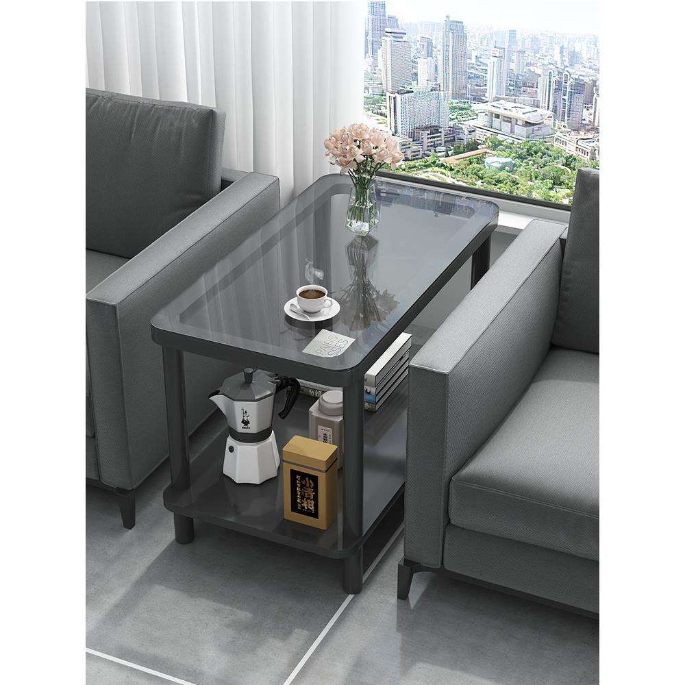 A6T沙发中间小茶几办公室边几可移动阳台玻璃茶桌茶边柜床头