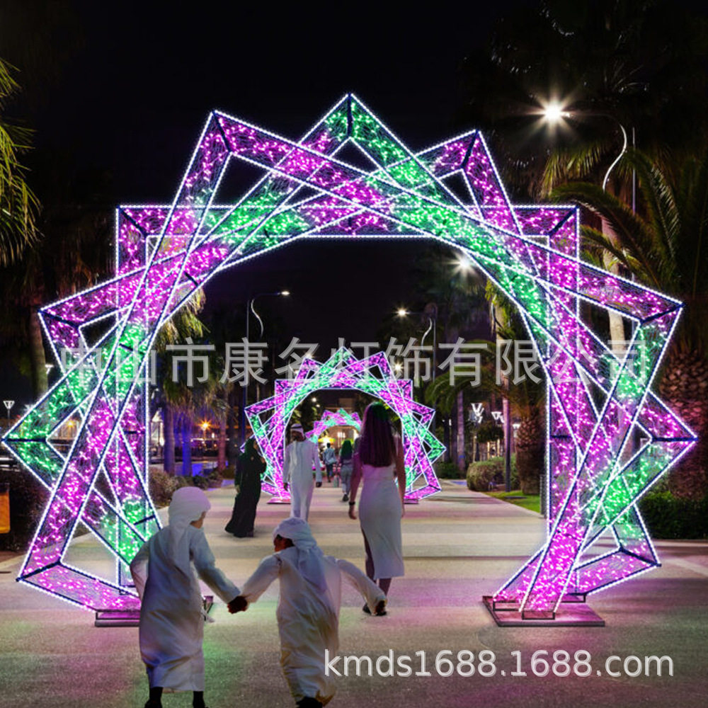 灯光隧道装饰国外氛围跨街灯过街灯节日造型路灯杆装饰彩灯
