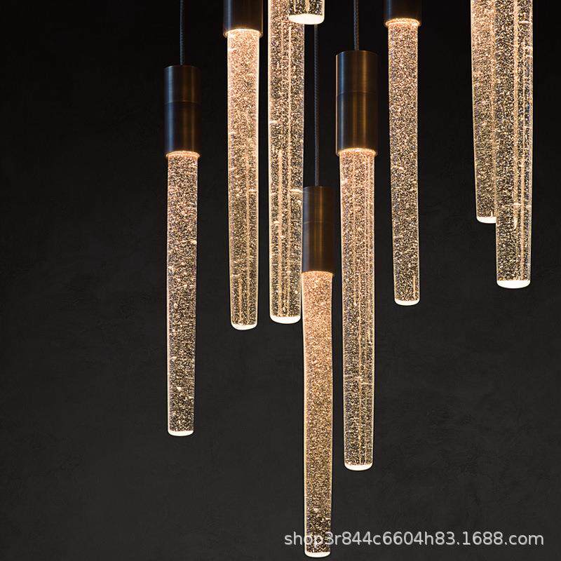 后现代轻奢餐厅吊灯简约led玻璃灯北欧创意艺术简易水晶灯具