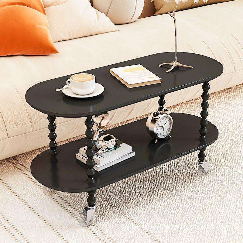 复古茶几沙发边可移动边几带轮小桌子现代家用小户型收纳小推车