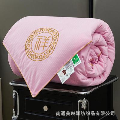 蚕丝被 拉链款子母被单被子全棉刺绣桑蚕丝被 加厚保暖冬被子