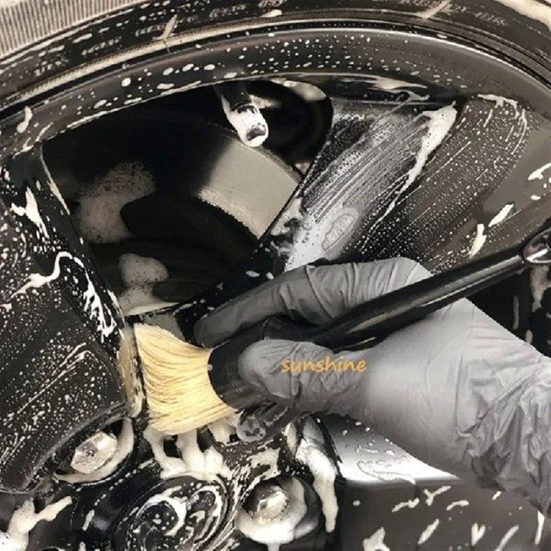 3PCS Car Exterior Interior Detail Brush Boar Hair Bristle