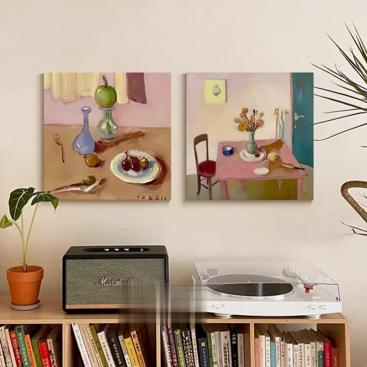《惬意生活》法式中古风小众艺术餐厅装饰画复古静物挂画组合壁画