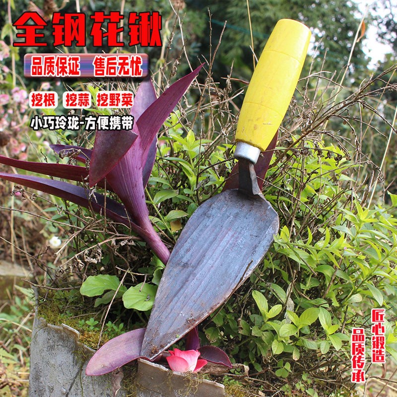 尖头尖铲c园艺铲栽种树起苗花锹种菜工具园林绿化小铲子栽菜神器