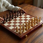 国际象棋实木益智娱乐手工高档折叠木质棋盘儿童学生黑白棋子ches