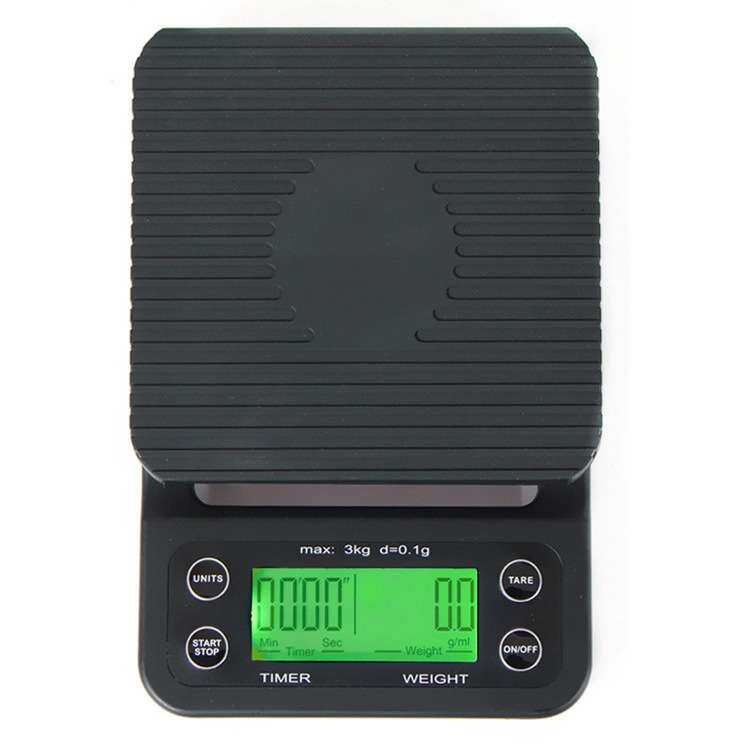 新款手冲咖啡电子称精准克称吧台厨房食品计时3kg0.1g咖啡电子秤