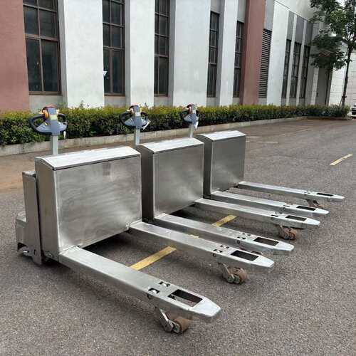 普尔夫全不锈钢电动托盘搬运车SUS304不锈钢堆高车油桶车平台车