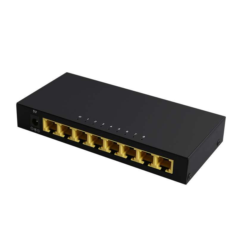 8口千兆铁壳交换机高速稳定传输即插即用家用网络分线器8芯RJ45