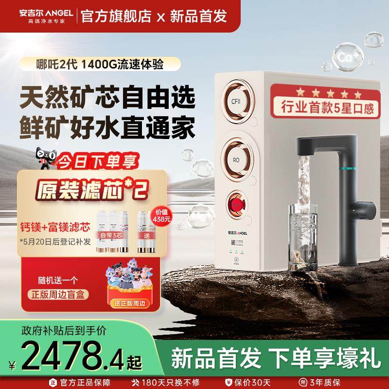 政府补贴安吉尔净水器家用直饮机厨房自来水2025新款哪吒2代3500