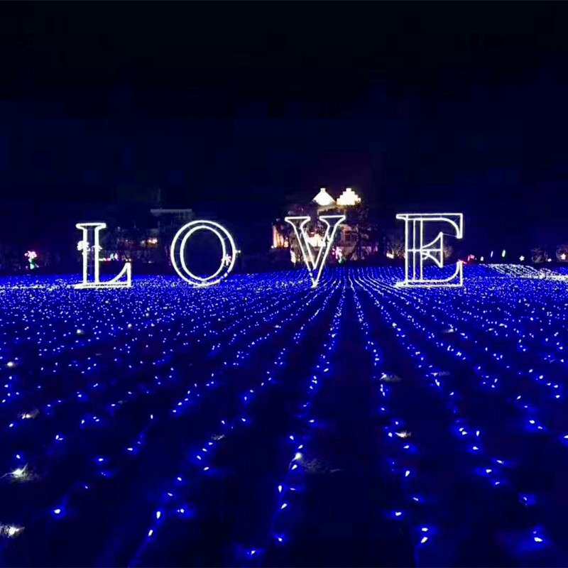 灯光节造型灯户外爱情字母LOVE 梦幻灯光秀景观装饰灯鹿拉车