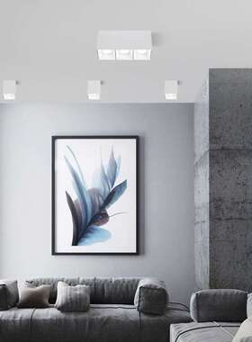 led方形明装筒灯指无主灯家用客厅客房防眩护眼cob吸顶射灯可调光