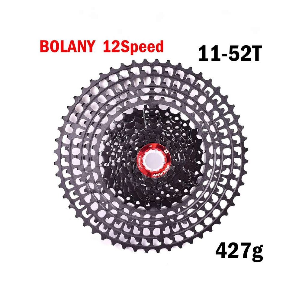 BOLANY 12速11-52T 50T黑色山地车卡式飞轮变速齿轮超轻镂空飞轮