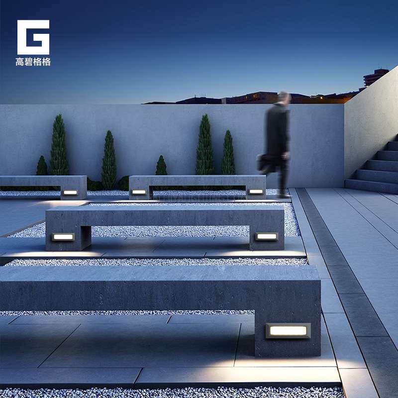 明装地脚灯楼梯踏步灯户外壁式防水防尘景观庭院花园室内外墙角灯