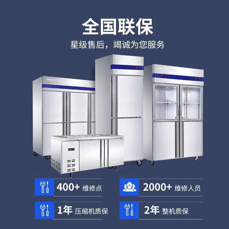 格林斯达XINGX广东星星冷柜E款不锈钢厨房柜冷冻柜双温商用冰箱