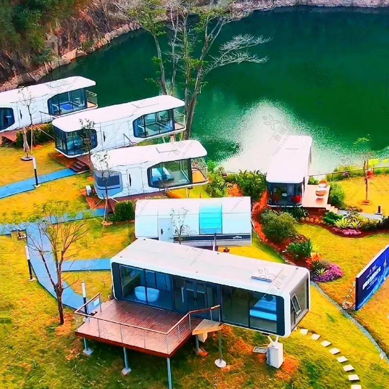 农场度假村文旅项目船屋民宿 装配式观景太空舱 湖边营地住宿酒店