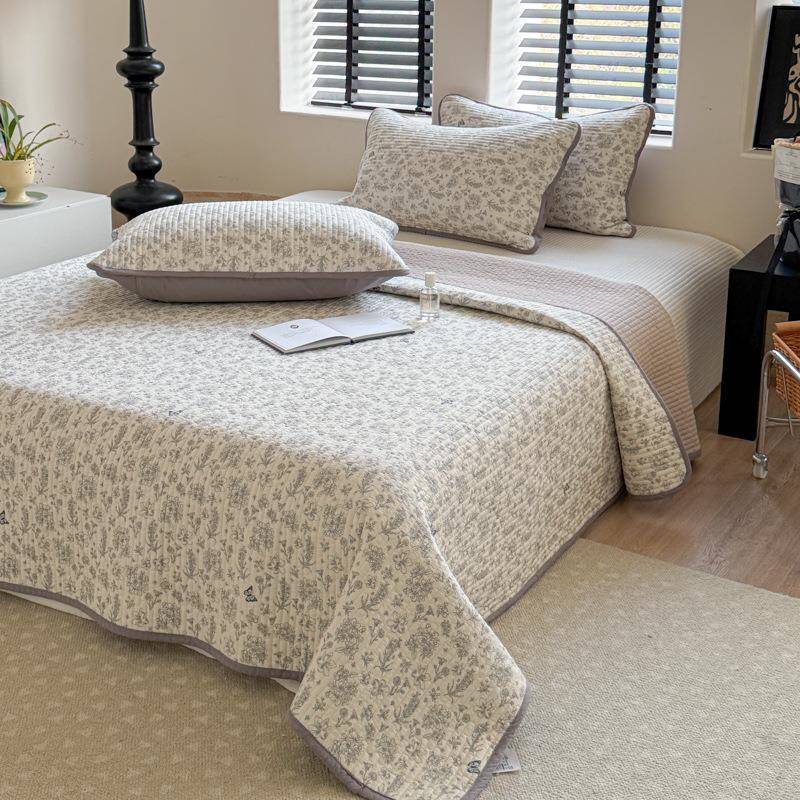 四季热销款双面全棉绗缝夹棉高温水洗床盖亲肤透气榻榻米炕盖床单