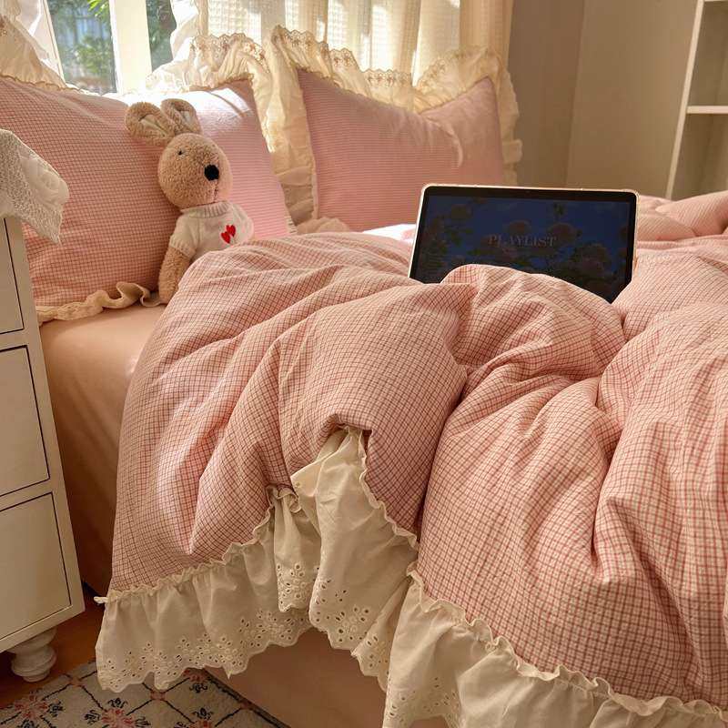 法式A类小清新公主风亲肤水洗棉四件套少女心花边款床上用品,电子元器件市场,其它元器件,淘宝优惠券,粉丝福利购,淘宝优惠卷