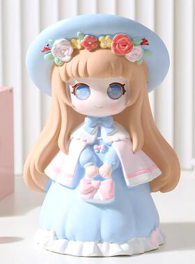 少女存钱罐可爱创意搪胶耐摔桌面装饰潮玩摆件装饰品儿童储蓄罐