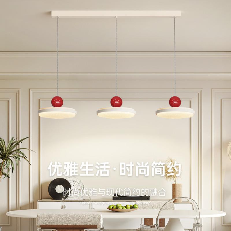 餐厅吊灯简约现代极简风格大气全光谱三头圆盘广东中山灯具