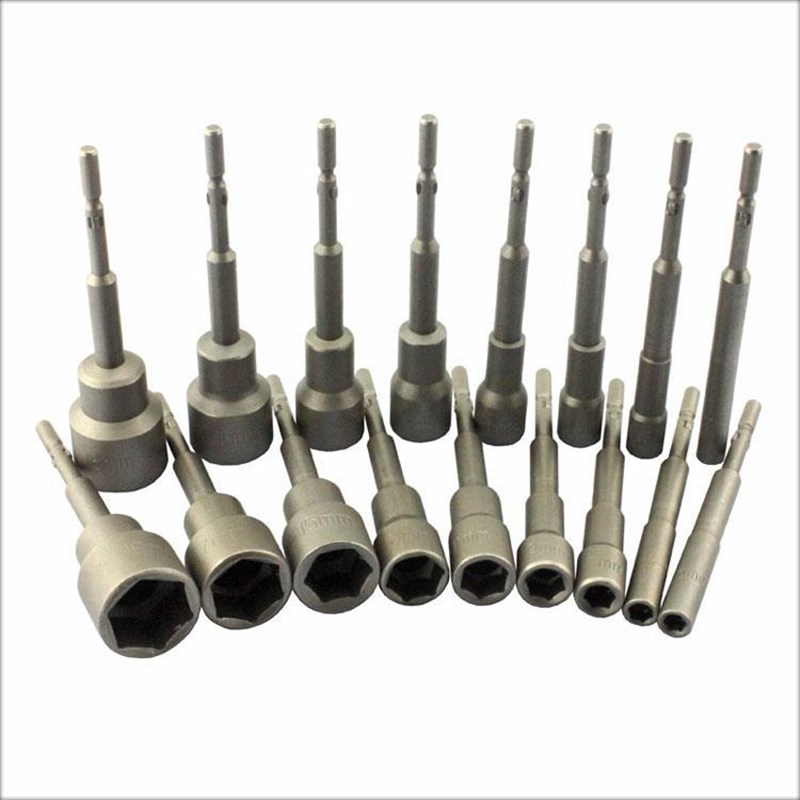 801电批套筒 100mm加深套筒带中孔 5mm柄N电批 外六角套筒批螺丝