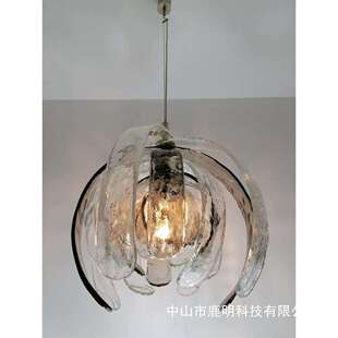 法式轻奢风穆拉诺玻璃吊灯中古简约客厅温馨卧室阳台吊灯民宿灯饰