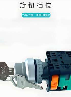 天得TEND钥匙开关TN2KS21B-1A天得TEND二档三档自锁旋钮选择开关