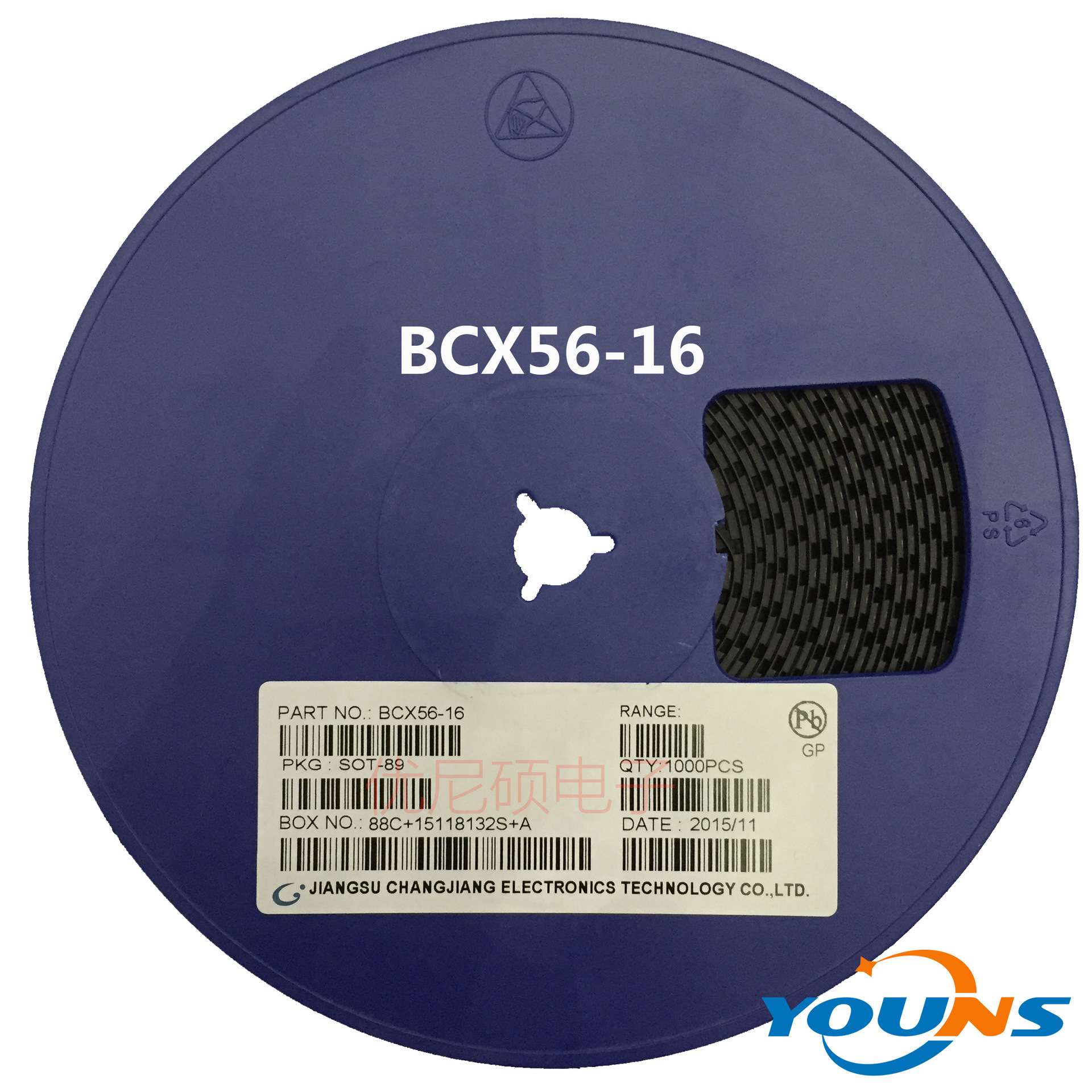 贴片三极管 BCX56-16 丝印：BL 晶体管 NPN 1A 80V SOT-89图片
