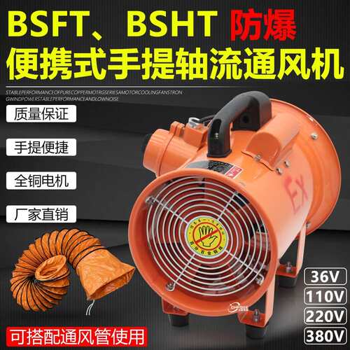 防爆手提通风机BSHT BSFT-250 380V220V110V36V船用抽排气通风扇