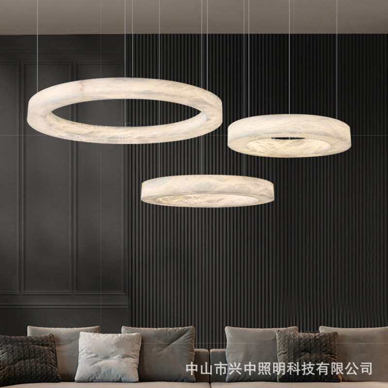 后现代轻奢西班牙云石客厅灯别墅复式楼大平层灯具餐厅简约吊灯
