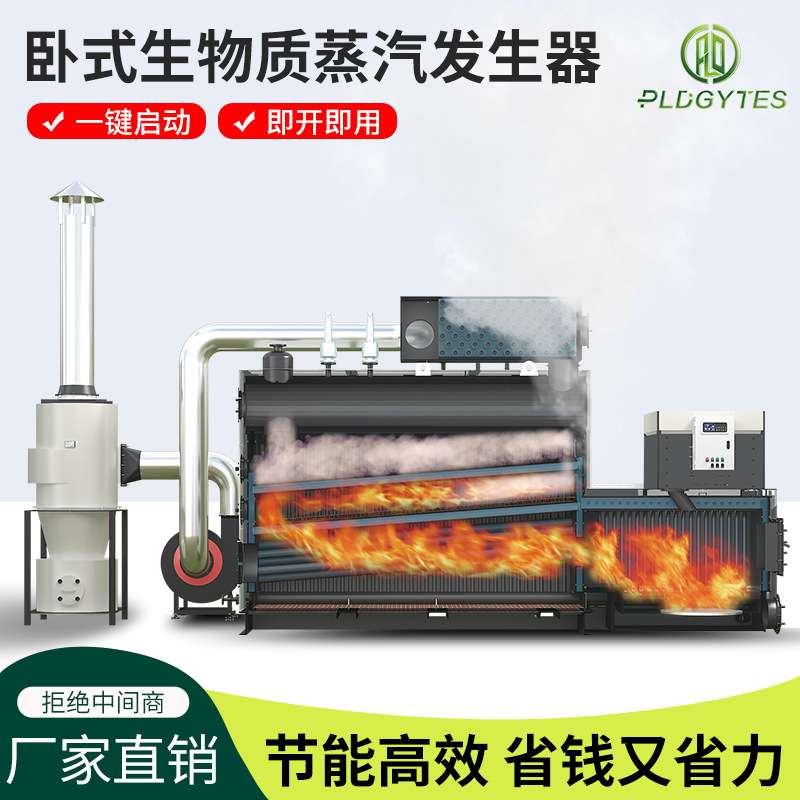 生物质蒸汽发生器卧式烧煤烧柴生物质颗粒全自动工业锅炉节能环保