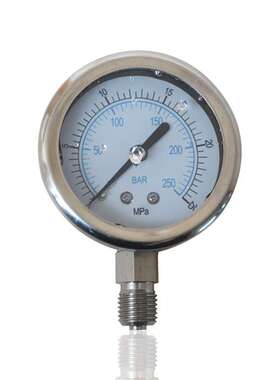 全钢压力表不锈钢耐震充油加液注油液压防振径向立装YN60BF 25MPA