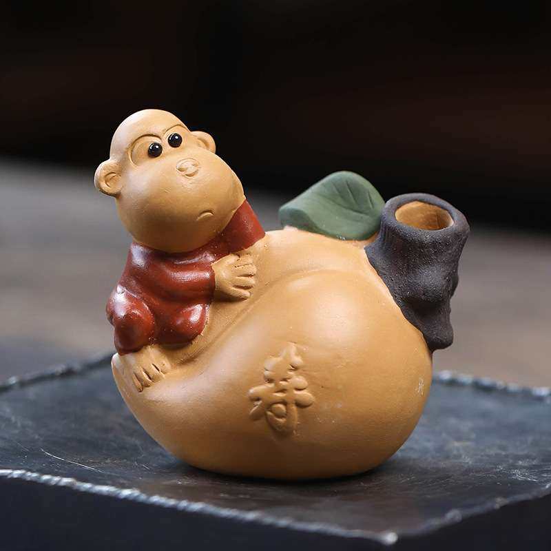 紫砂茶宠生肖猴子摆件茶具配件寿桃水培花瓶花插创意茶盘茶桌可养,鲜花速递/花卉仿真/绿植园艺,割草机/草坪机,淘宝优惠券,粉丝福利购,淘宝优惠卷