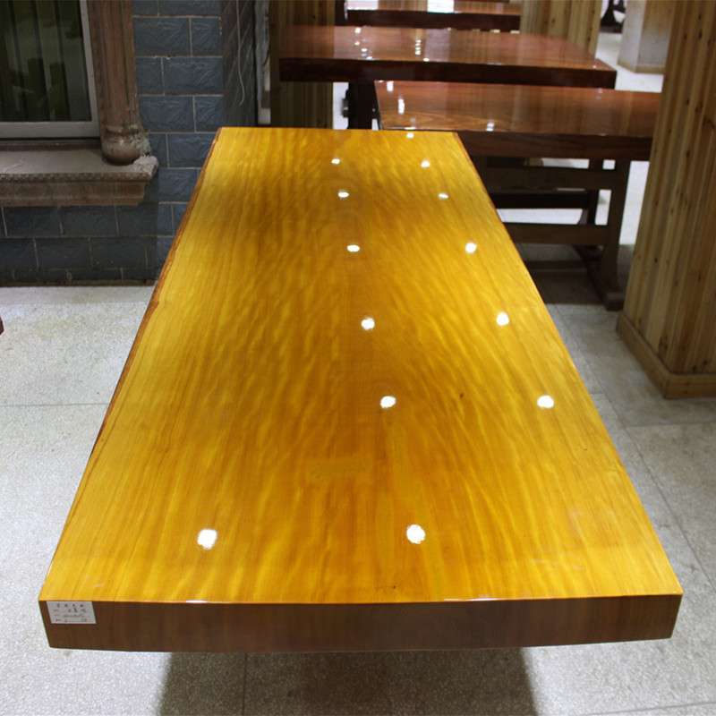 黄花梨茶桌实木大板桌原木画案办公桌茶台奥坎木餐桌家具桌椅组合