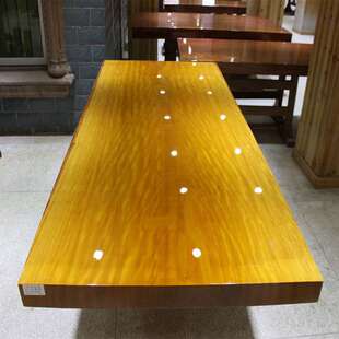 黄花梨茶桌实木大板桌原木画案办公桌茶台奥坎木餐桌家具桌椅组合