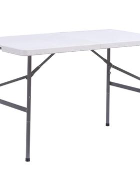 四英尺长方形对折桌 122*60cm白色户外休闲桌 连接腿管25mm 4人桌
