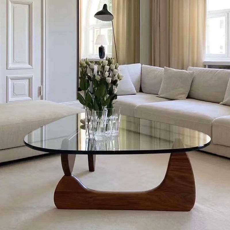 客厅家用法式中古玻璃茶几奶油极简家具边几小户型复古高级茶桌子