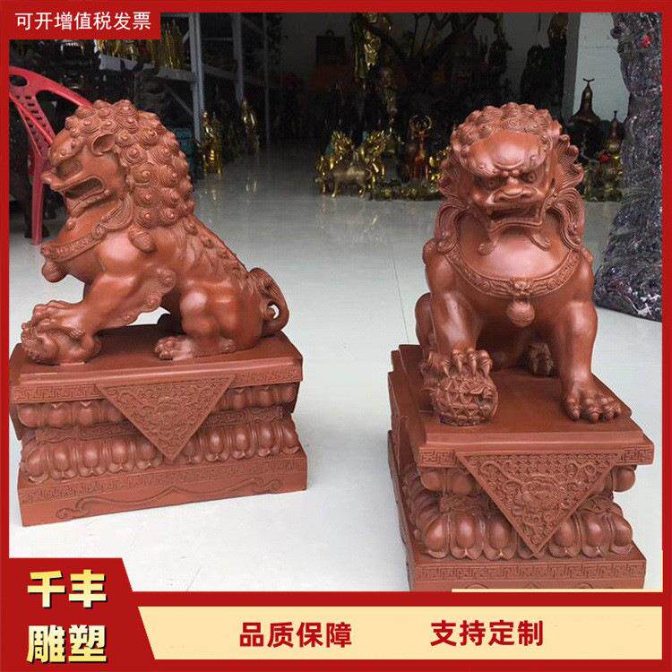 门口铜狮子雕塑仿古中式故宫狮子铜雕摆件1.5米2米制作 千丰