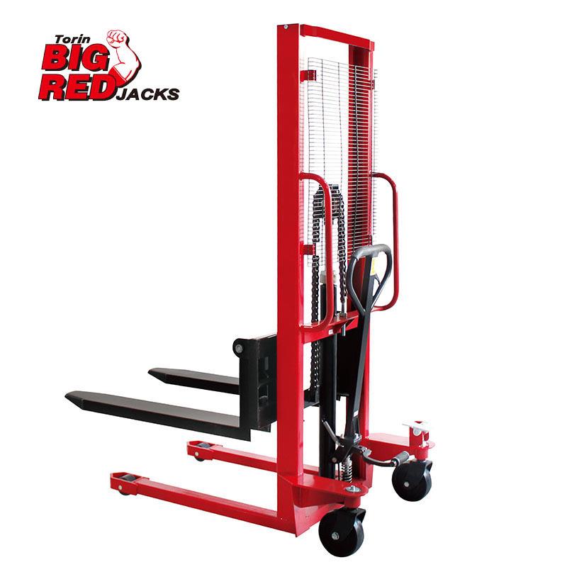通润BIGRED手动堆高车升高车升降叉车手动托盘堆垛车搬运车